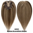 thumbnail image 2 of Benehair Real Hair Clip In Extensions 13cm*15cm Clip In Hairpiece Silk Base Topper Toupee Wiglet Top Hair Piece 130% Density New 6"-22" Highlight, 2 of 11