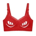 thumbnail image 4 of Sports Bra Tank Top Women Ladies Comfortable Breathable No Underwire Lace Small Bra Woman Underwear V-Neck Convertible Bra Feature Hook and Eye Closure Balconette Bra Style Y-598 , Red XL, 4 of 8