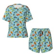 thumbnail image 2 of Yiaed Artoon Transport Print Short Sleeve Pajama Sets for Women Casual Crew Neck 2 Piece Lounge Sets Women's Short-Sleeved Pajama-Medium, 2 of 5
