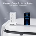thumbnail image 2 of Protector contra sobretensiones Power Strip Tower con 12 enchufes y 4 USB, 2 of 7