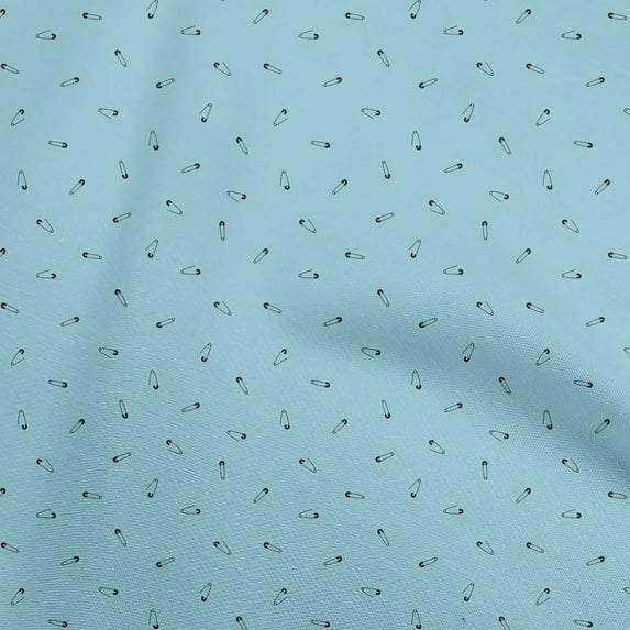 oneOone Cotton Jersey Light Blue Fabric Designer Safety Pin Fabric For Sewing Printed Craft Fabric By The Yard 58 Inch Wide