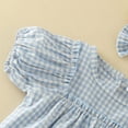 thumbnail image 5 of Otqutp Toddler Bodysuit Girls Casual Short Sleeve Plaid Printed Pullover Romper Summer Bodysuits Headbands Set 0 to 18 Months, 5 of 8