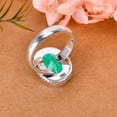 thumbnail image 4 of Tsavorite 925 Sterling Silver Ring, 14X10 mm Oval Gemstone Ring, Green Ring, Christmas Gift, Unique Jewelry Ring, Adjustable Ring V3129R2158127.5, 4 of 4