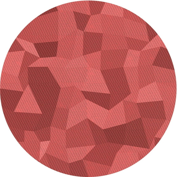 Ahgly Company Machine Washable Indoor Round Transitional Red Area Rugs, 7' Round