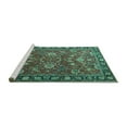 thumbnail image 2 of Ahgly Company Machine Washable Indoor Round Persian Turquoise Blue Traditional Area Rugs, 6' Round, 2 of 4
