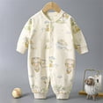 thumbnail image 2 of Busydd Baby Boys Girls Rompers Long Sleeve Cotton Baby Onesies Trendy Cute Print Button Unisex Baby Rompers Comfort Infant Newborn Baby Girl Clothes 3-18 Months, 2 of 3