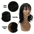 thumbnail image 4 of Unique Bargains Perruques en Cheveux Humains pour Femmes 16 Pouces Perruque Noire Bouclée avec Bonnet de Perruque Duveteuse Bouclée Ondulée, 4 of 8