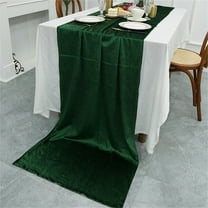 Green Velvet Table Runner 27.5x118 Inches | Luxurious Italian Velvet Fabric | Christmas Thanksgiving Wedding Decor | Elegant Dining Table Cloth for Parties & Events