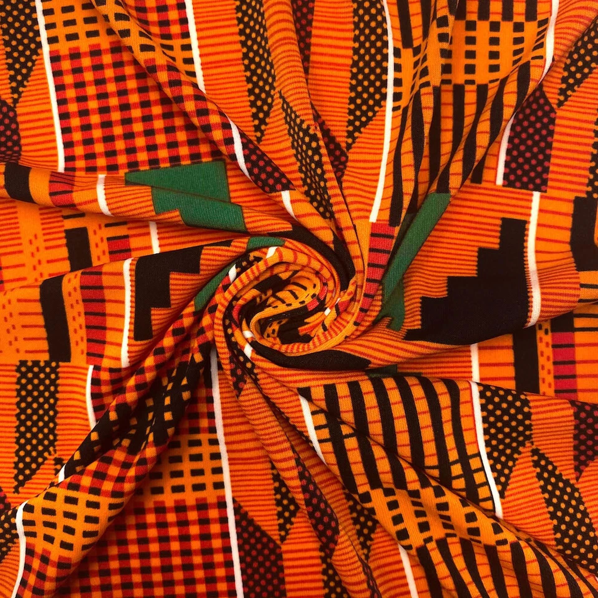 BUTTERFLY- Ity Fabric African Print (3-2) Printed Polyester Knit Jersey Spandex 58"