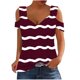 thumbnail image 1 of Camisas de Manga Corta para las Mujeres, Cuello en V Plegable de Impresión Del Hombro Top Casual Hecho de Poliéster Cómodo para el Verano, Tops de Bikini para las Mujeres, 1 of 8