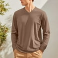 thumbnail image 6 of JGNGSHN Long Sleeve Shirts for Men Solid Color V-Neck T Shirt Slim Stretch Basic Tees, 6 of 7
