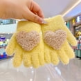 thumbnail image 2 of Lohuatrd 1 Pair Autumn Winter Patchwork Color Kids Gloves Heart Splicing Knitting Gloves Thickened Children Baby Full Finger Plush Mittens, 2 of 8