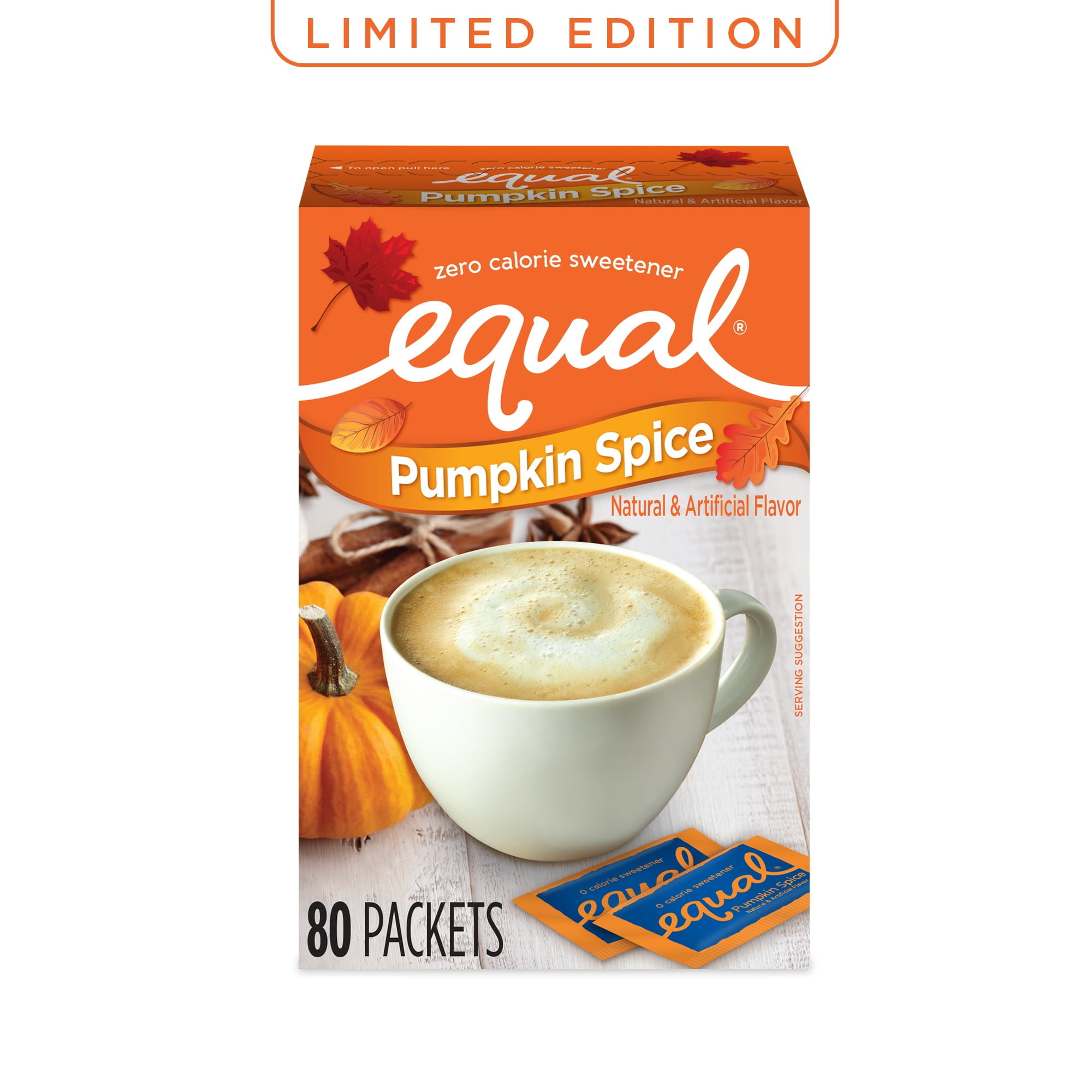 Equal Pumpkin Spice Zero Calorie Sweetener Packets, 80 Ct.