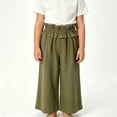thumbnail image 2 of Gubotare Cute Pants for Teen Girls Girls Casual Pants High Waist Wide Leg Loose Long Trousers Summer for Teens Size 6-7 (Green,6-7 Years), 2 of 4