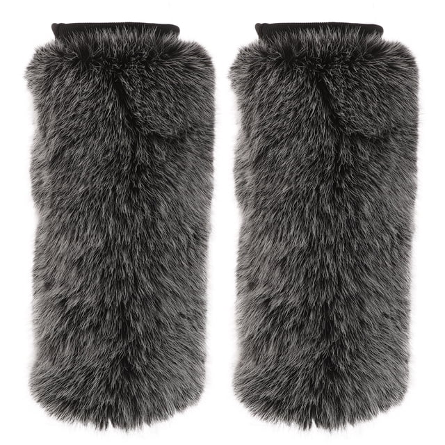 FELTECHELECTR 1 par de calentadores de piernas peludos y cálidos, calentadores de piernas de piel sintética, cubrepiernas de moda, calentadores de puños de invierno