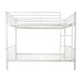 thumbnail image 2 of Metal Bunk Bed Twin Over Twin with Ladder, Heavy Duty Sturdy Bunk Bed with Safety Guard Rails, Noise Free, No Boxing Spring Needed, White, 2 of 7