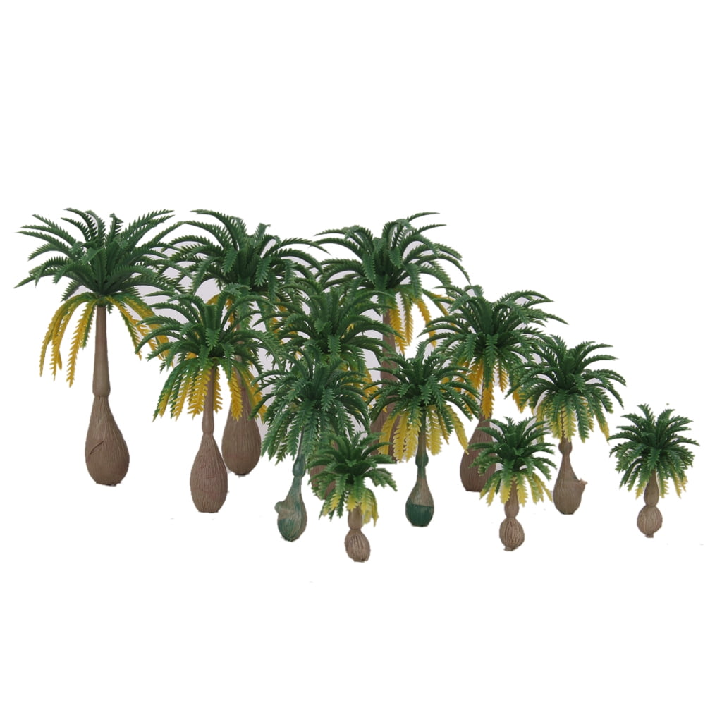 250 100-1 MagiDeal 12pcs Layout Model Train Coconut Palm Trees Rain Forest Scale 1