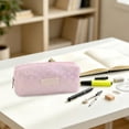 thumbnail image 4 of PYURTEP Pencil Case Glittery Rhombus Pattern Pencil Pouch Large Capacity Pencil Bag Portable Zipper Pouch for Stationery, School, Office, 4 of 7