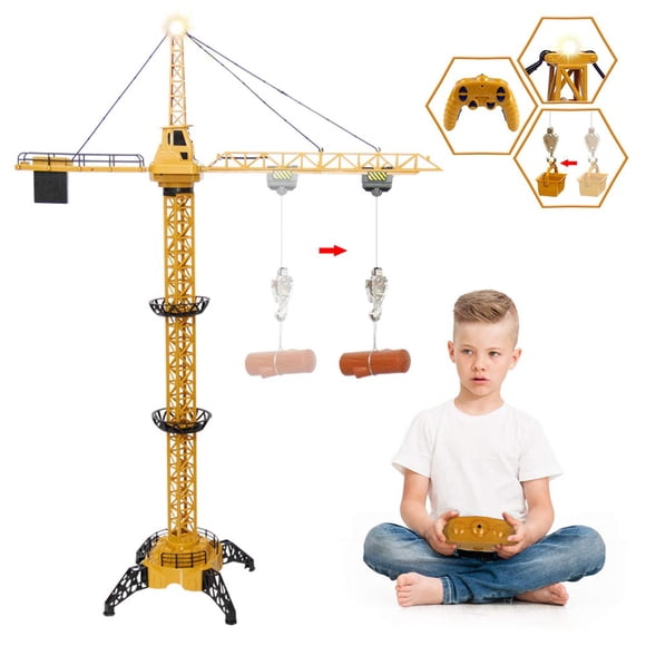 Mini Tudou Mega Tower de juguete RC Crane, 128 cm, con mando a distancia