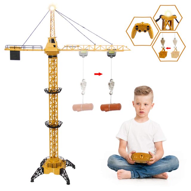 Mini Tudou Mega Tower de juguete RC Crane, 128 cm, con mando a distancia