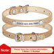 thumbnail image 1 of Custom Cat Collar Bling Leather Pet Cat Collars Personalized Carved Kitten Small Dogs Puppy Necklace With Engraved ID Nameplate, 1 of 5