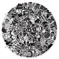 thumbnail image 5 of Mukay 100Pcs Horror Movie Stickers Pack, Waterproof Cute Cool Teens Funny Theme for Party Favors Gifts, Personalized Your Own MacBook, Laptop, Guitar, Luggage, Skateboard, Car, 5 of 6