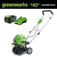 Greenworks Electric Tiller Cultivator Equipment, 40V 10inch Cordless