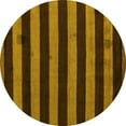 thumbnail image 1 of Ahgly Company Machine Washable Indoor Round Oriental Yellow Modern Area Rugs, 5' Round, 1 of 4