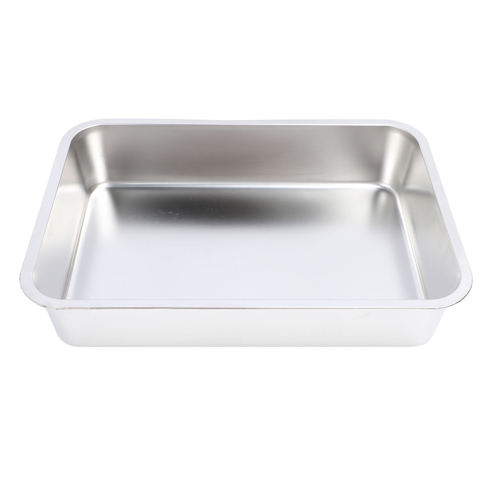 Rupoun Large Stainless Steel Open Cat Litter Box with High Sides Heavy Duty Metal Litter Pan 19.68 x 13.78 x 3.94 inches / 50x35x10 cm