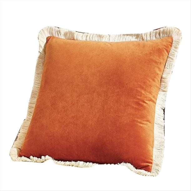 de Almohada Decorativa de Terciopelo Suave para Sofá, Color Naranja, 45,7 X 45,7 cm.