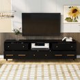 thumbnail image 2 of Tensun Black 79" TV Stand with 5 Drawers and Cabinet, Modern Entertainment Center Offering Ample Storage, Ideal for Living Room and Bedroom, 2 of 5