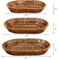 thumbnail image 4 of IEMIEBSHA Set of 3 Wicker Baskets, Bread Baskets Sets, Tabletop Food Serving Baskets Trays, Handwoven Storage Basket Bin, Fruit Vegetables Sundries Storage Basket for Home, Restaurant, Bakery, 4 of 7