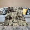 thumbnail image 2 of Nawypu Indigo Hill White Pine Sherpa Throw Blanket, Pine Tree Nature Mountain Bear Deer Elk Print, Western Blanket for Camping Outdoor, Cabin Lodge Rustic Sherpa Blanket,, 2 of 6