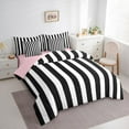 thumbnail image 3 of jejeloiu White Black Stripe 7-Piece Twin Bedding Sets,Modern Geometric Line Bedding Comforter Set,Minimaliat Stripes Desgin Sheet Sets For Girls Boys,Super Cozy Room Decor Reversible, 3 of 8