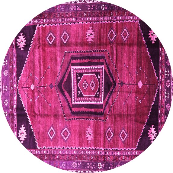 Ahgly Company Indoor Round Persian Pink Traditional Area Rugs, 4' Round