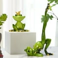 thumbnail image 3 of SPRING PARK Creative Resin Yoga Frogs Figurine Decor, Yoga Pose Frog Sculpture Statue, Personalized Animal Collectible Figurines Mascot Frog Resin Crafts for Shelves Table Desk Decor, 3 of 7