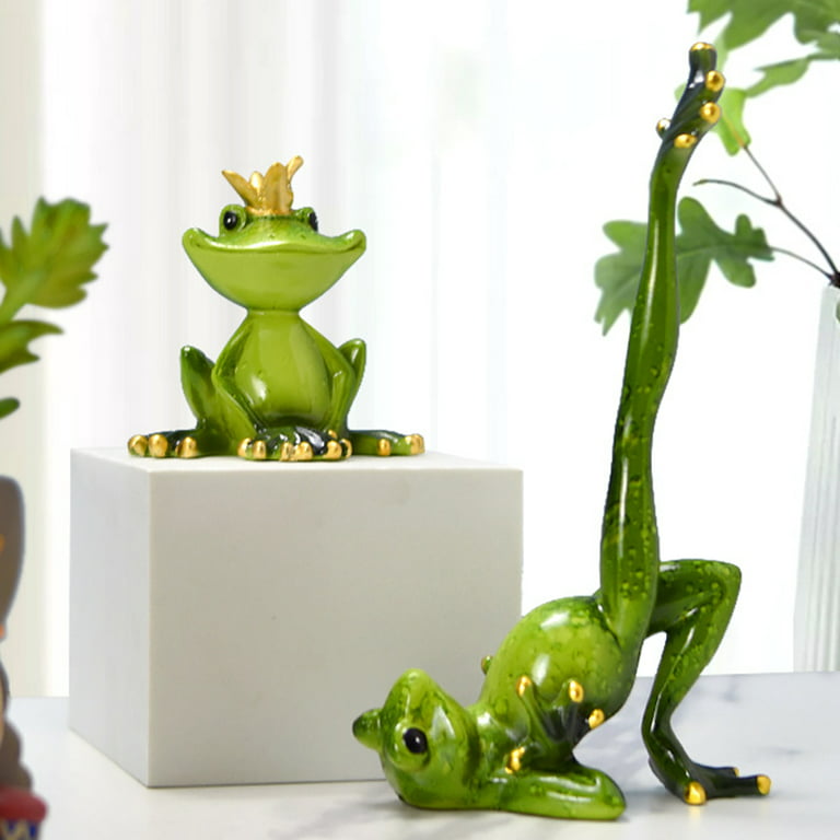 SPRING PARK Creative Resin Yoga Frogs Figurine Decor, Yoga Pose Frog  Sculpture Statue, Personalized Animal Collectible Figurines Mascot Frog  Resin