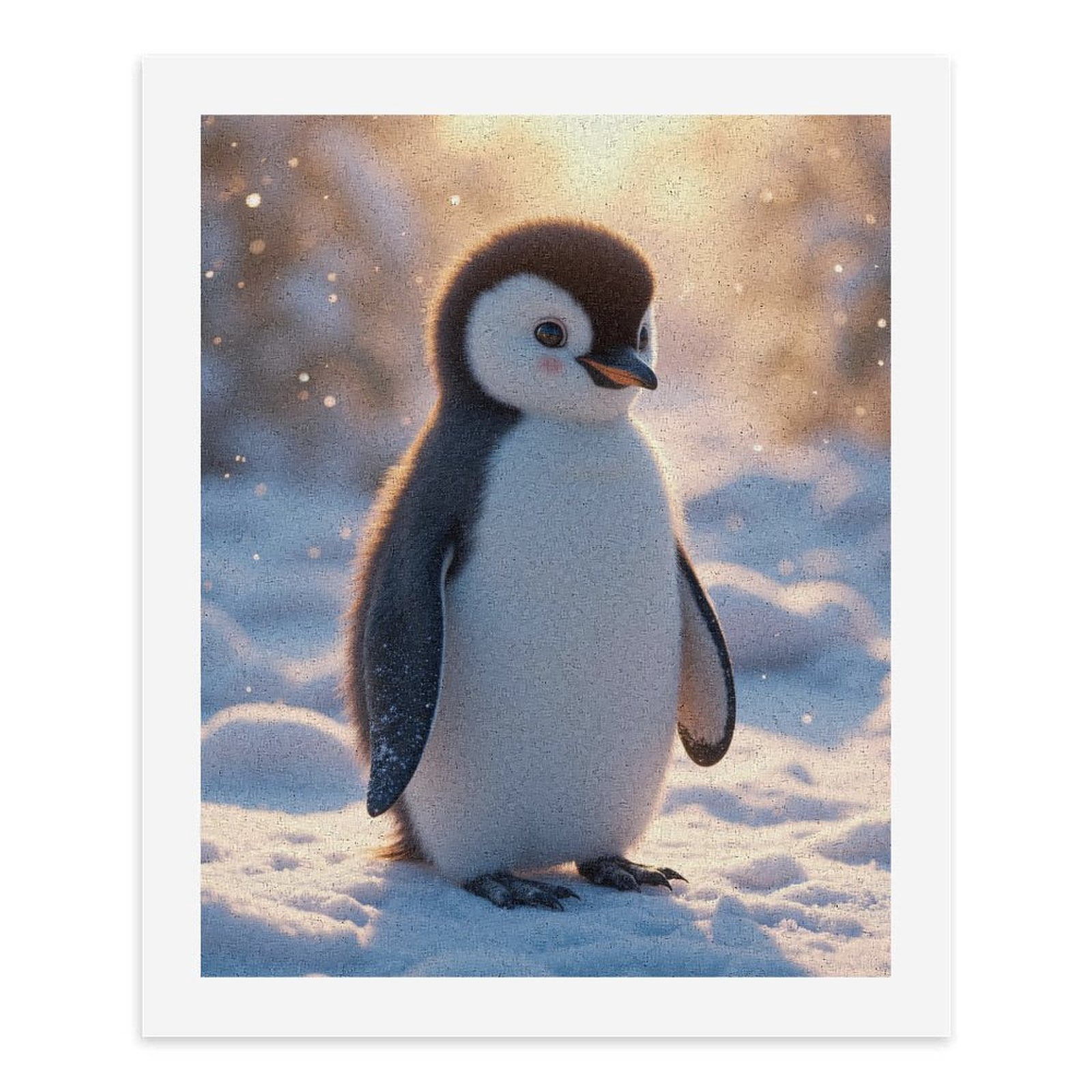 Paint by Numbers Kit for Adults, Penguin Winter Snow Scene Paint by Numbers, Easy Paint by Numbers Kit for Adults Beginner, DIY Adult Paint by Number Kits on Canvas, Home Decor