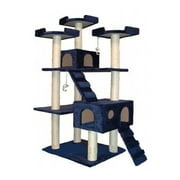 Angle View: Go Pet Club 72-in Cat Tree & Condo Scratching Post Tower, Blue