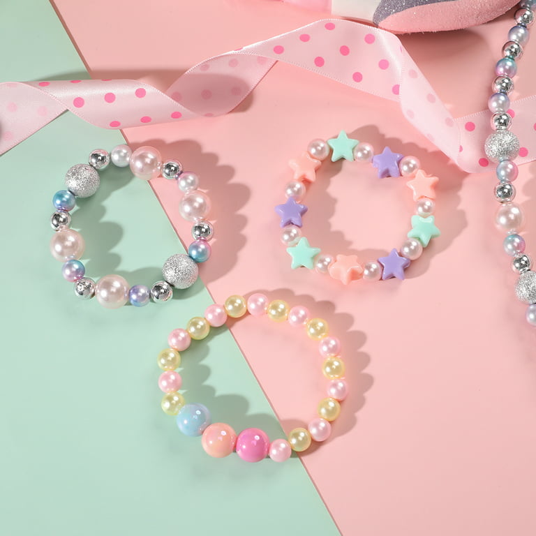 Pinksheep 12pcs Kids Jewelry Set, Girls BFF Necklace for 2 Friendship Bracelet Child Rainbow Gift, Girl's, Size: One Size