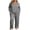Gray, variant on Hvogkswy Plus Size Pajamas for Women Set Solid V Neck Long Sleeve Sleepwear Drawstring Wide Leg Pants Soft Comfy Loungewear Sets with Pockets XL-5XL