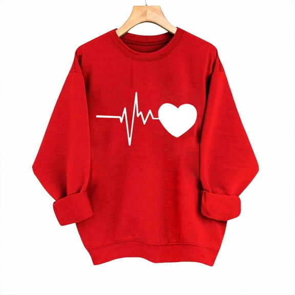 Wowcloth Womens Casual Crewneck Sweatshirt Long Sleeve Tops Cute Pullover Loose Fit, Printed Shirt, Sweatshirt for Woman