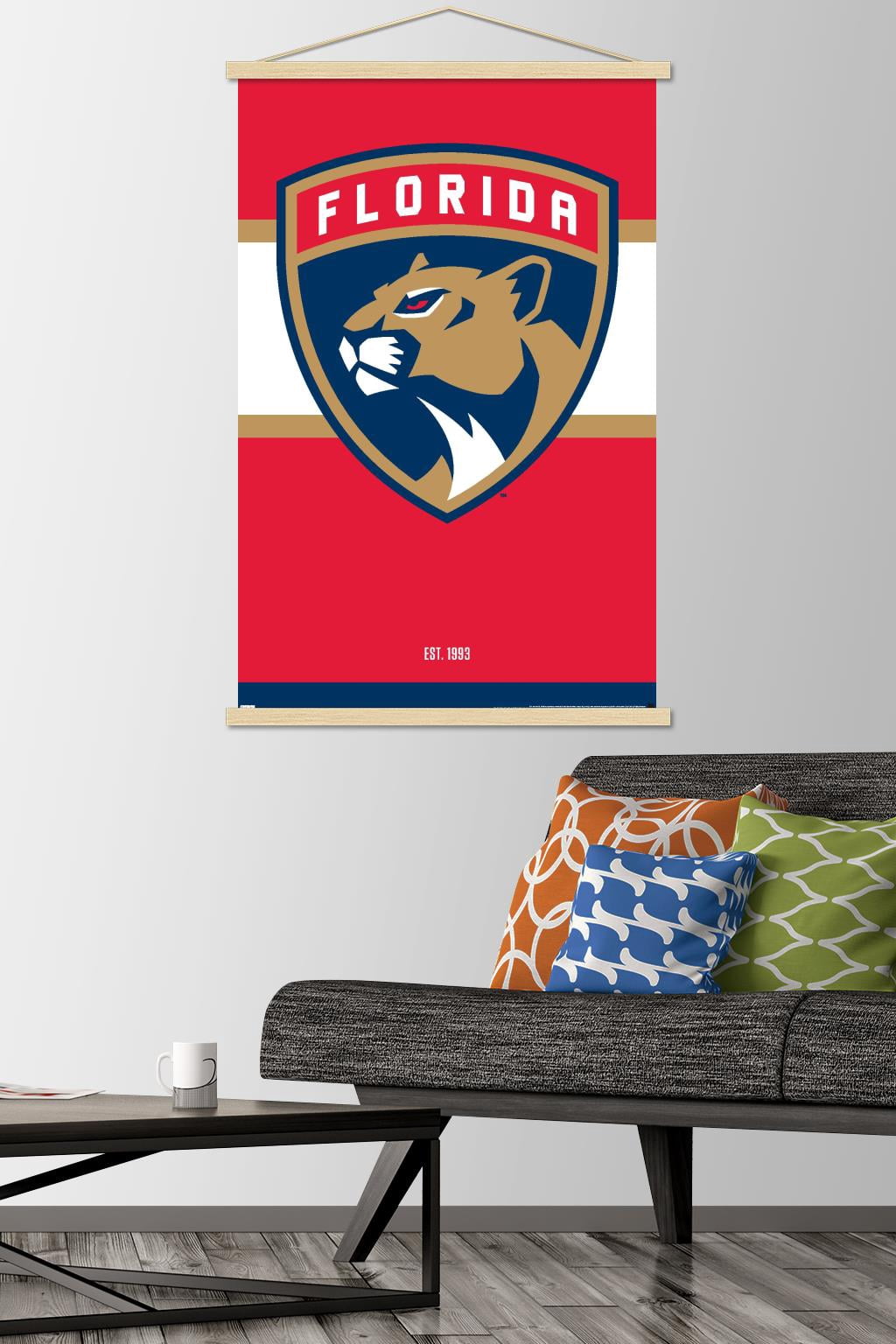 NHL Florida Panthers - Logo 21 Wall Poster with Wooden Magnetic Frame, 22.375" x 34"