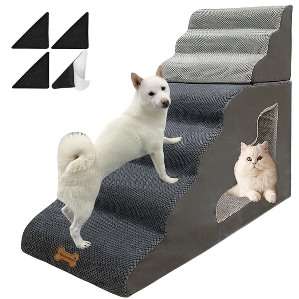 Escaleras para perros Necrely de 7 peldaños para camas de 91 cm de altura, perros pequeños, 34 kg