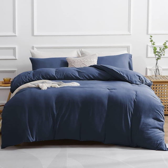 Duvet Cover Queen Piece Prewashed Ultra Soft Queen Bedding Set Features Zipper Closure and Corner Ties Includes Duvet Cover x & Pillowcases No Comforter