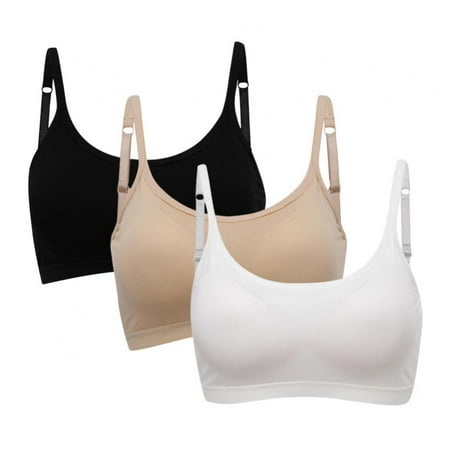 3 Pieces Bralette Neck Cami Bra Wireless Tank Top Bra Sports Bra for Women Girls