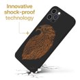 thumbnail image 3 of Case Yard Wooden Case for iPhone-11-Pro Soft TPU Silicone cover Slim Fit Shockproof Wood Protective Phone Cover for Girls Boys Men and Women Supports Wireless Charging Eagle Sketch Design, 3 of 7