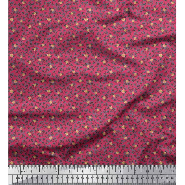 Soimoi Tissu en Velours Fleur Imprimé Artistique 1 Yard 58 Pouces de Large