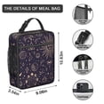 thumbnail image 3 of Gothic Starry Night Lunch Box for School - Constellation Design with Moon/Sun, Insulated Reusable Bag, Leakproof Cooler with Mesh Pocket & Zipper, 3 of 7
