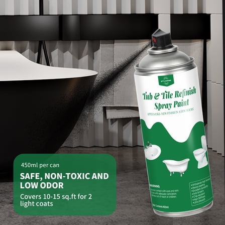 4PCS Black Tub and Tile Spray Paint -64oz Water-Based Low Odor Bathtub Refinishing Paint with Porcelain-Like Finish for Bathtubs, Countertops, Tiles & Ceramics